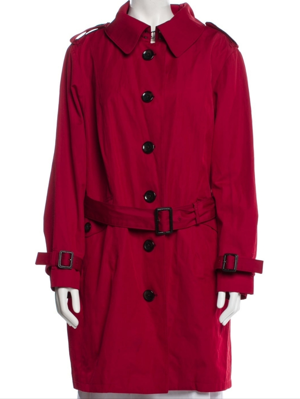Women’s Red Belted Trench Coat